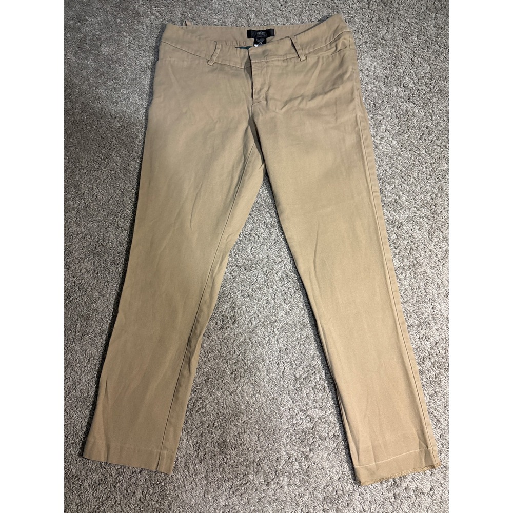 Y2K Mossimo Stretch Fit 3 Khaki Tan Straight Leg Pants Womens Size 6 Casual